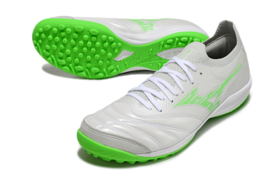 Mizuno Morelia Neo Sala M8 TF Artificial Turf Soccer Shoes - Grey/Green/White