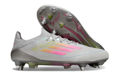 Adidas F50 Elite SG Soft Ground Soccer Cleats - Grey/Pink/Yellow