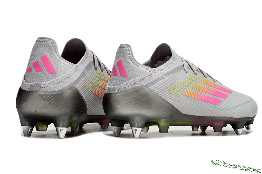 Adidas F50 Elite SG Soft Ground Soccer Cleats - Grey/Pink/Yellow 5