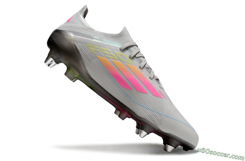 Adidas F50 Elite SG Soft Ground Soccer Cleats - Grey/Pink/Yellow 3