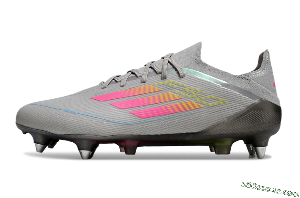 Adidas F50 Elite SG Soft Ground Soccer Cleats - Grey/Pink/Yellow 2