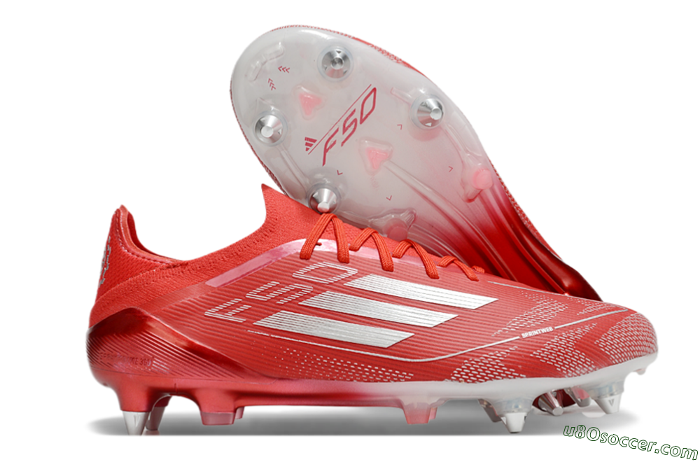 Adidas F50 Elite SG Soft Ground Soccer Cleats - Red/Silver 1