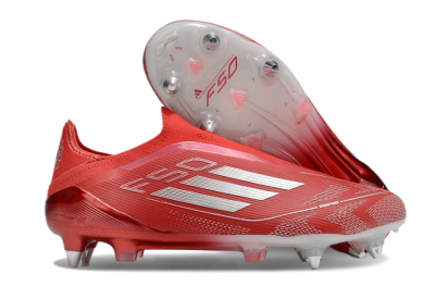 Adidas F50 Elite Laceless SG Soft Ground Soccer Cleats - Red/Silver