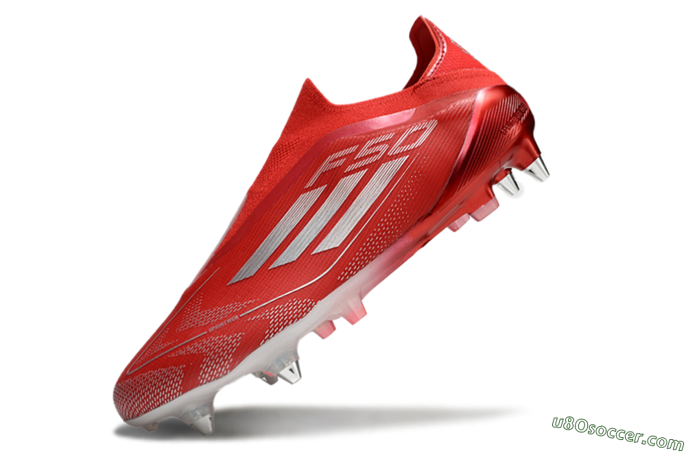 Adidas F50 Elite Laceless SG Soft Ground Soccer Cleats - Red/Silver 5