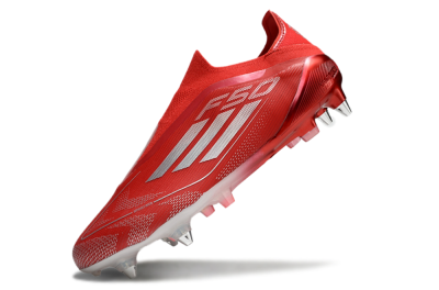 Adidas F50 Elite Laceless SG Soft Ground Soccer Cleats - Red/Silver