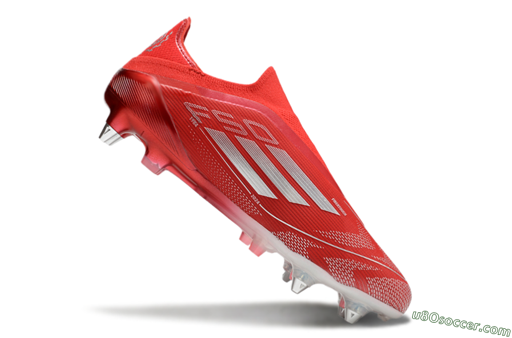 Adidas F50 Elite Laceless SG Soft Ground Soccer Cleats - Red/Silver 4