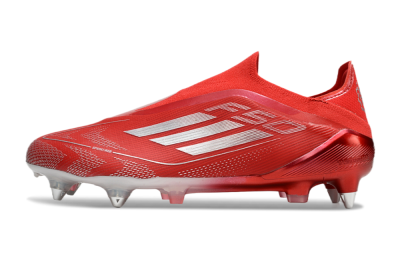 Adidas F50 Elite Laceless SG Soft Ground Soccer Cleats - Red/Silver