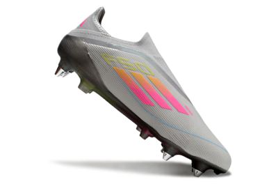 Adidas F50 Elite Laceless SG Soft Ground Soccer Cleats - Grey/Pink/Yellow