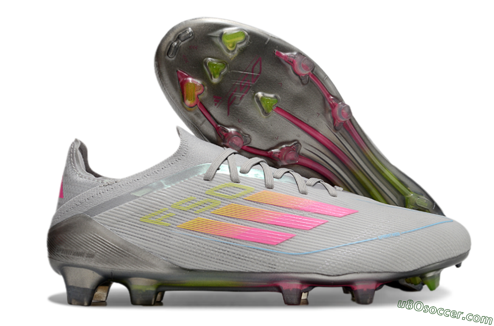 Adidas F50 Elite FG Firm Ground Soccer Cleats - Grey/Pink/Yellow 1