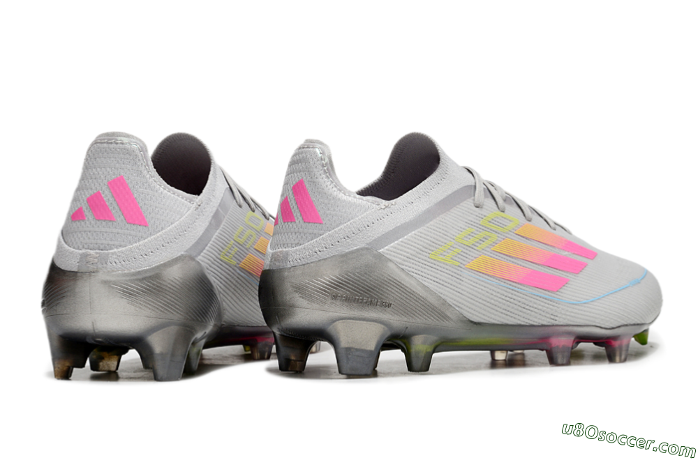 Adidas F50 Elite FG Firm Ground Soccer Cleats - Grey/Pink/Yellow 6
