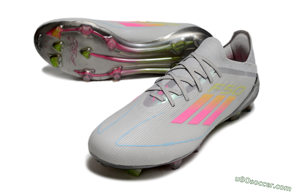 Adidas F50 Elite FG Firm Ground Soccer Cleats - Grey/Pink/Yellow 3