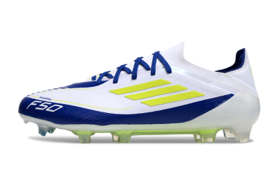 Messi x Adidas F50 Elite FG Firm Ground Soccer Cleats - White/Blue/Yellow