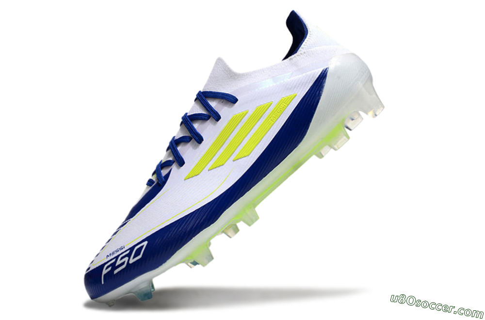 Messi x Adidas F50 Elite FG Firm Ground Soccer Cleats - White/Blue/Yellow 5