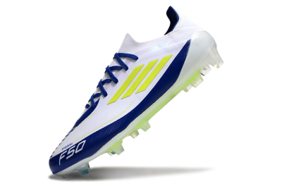 Messi x Adidas F50 Elite FG Firm Ground Soccer Cleats - White/Blue/Yellow