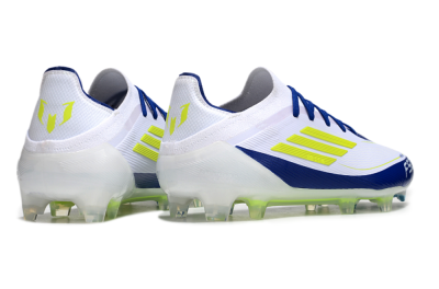 Messi x Adidas F50 Elite FG Firm Ground Soccer Cleats - White/Blue/Yellow