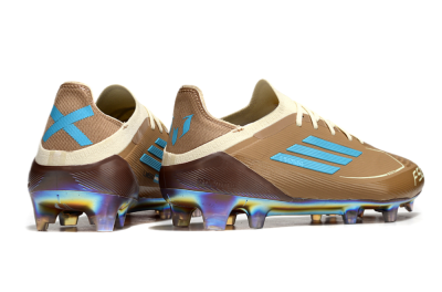 Messi x Adidas F50 Elite Benito FG Firm Ground Soccer Cleats - Brown/White/Blue