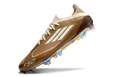 Messi x Adidas F50 Elite Benito FG Firm Ground Soccer Cleats - Brown/White/Blue
