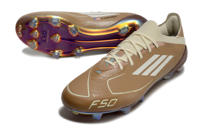 Messi x Adidas F50 Elite Benito FG Firm Ground Soccer Cleats - Brown/White/Blue