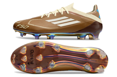 Messi x Adidas F50 Elite Benito FG Firm Ground Soccer Cleats - Brown/White/Blue