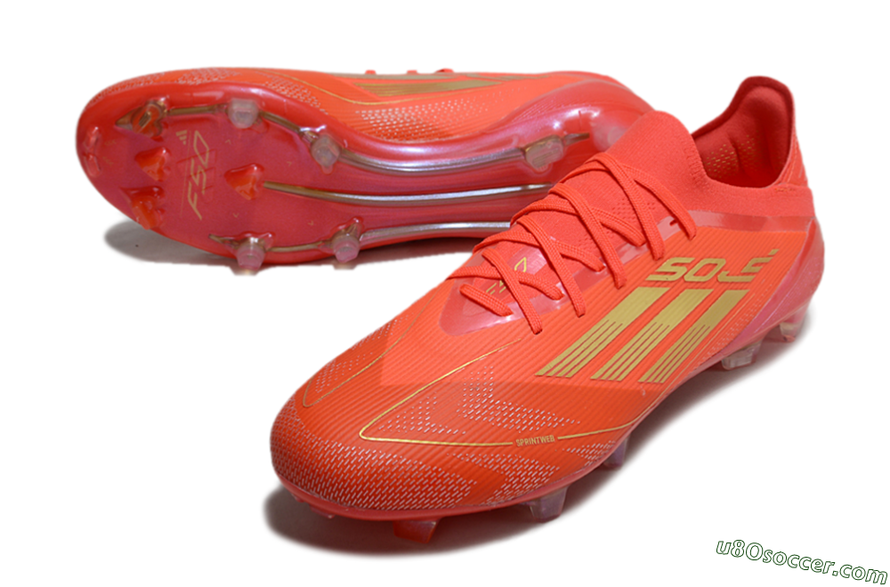 Adidas F50 Elite FG Firm Ground Soccer Cleats - Red/Gold 3