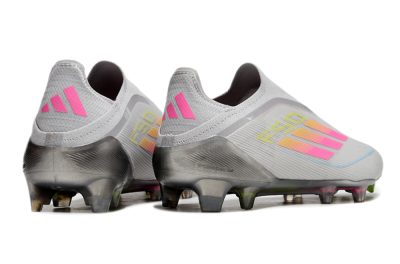 Adidas F50 Elite Laceless FG Firm Ground Soccer Cleats - Grey/Pink/Yellow