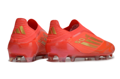 Adidas F50 Elite Laceless FG Firm Ground Soccer Cleats - Red/Gold