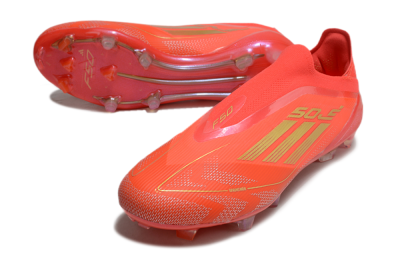 Adidas F50 Elite Laceless FG Firm Ground Soccer Cleats - Red/Gold