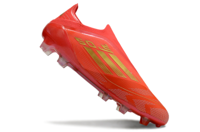 Adidas F50 Elite Laceless FG Firm Ground Soccer Cleats - Red/Gold