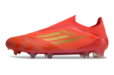 Adidas F50 Elite Laceless FG Firm Ground Soccer Cleats - Red/Gold