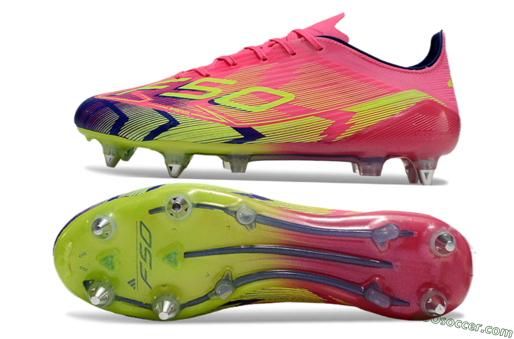 Adidas F50 Elite SG Soft Ground Soccer Cleats - Pink/Blue/Yellow