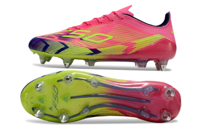 Adidas F50 Elite SG Soft Ground Soccer Cleats - Pink/Blue/Yellow