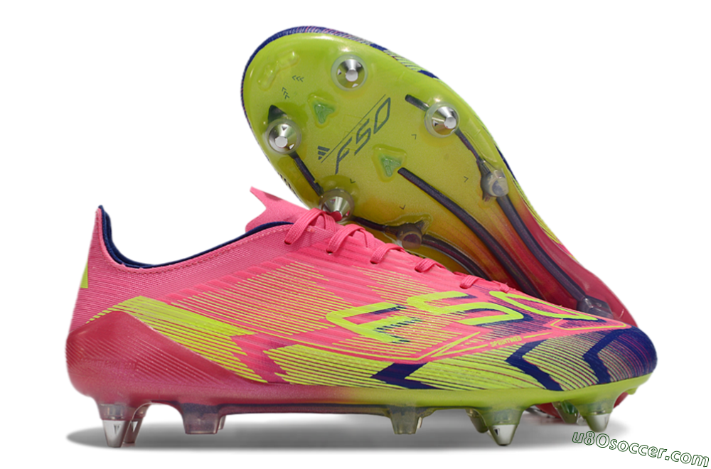 Adidas F50 Elite SG Soft Ground Soccer Cleats - Pink/Blue/Yellow 1
