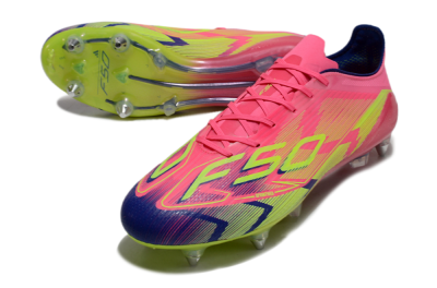 Adidas F50 Elite SG Soft Ground Soccer Cleats - Pink/Blue/Yellow