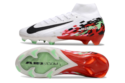 Nike Air Zoom Mercurial Superfly 10 Elite FG Firm Ground Soccer Cleats - White/Black/Red