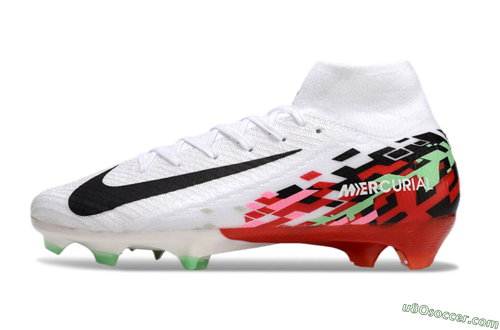 Nike Air Zoom Mercurial Superfly 10 Elite FG Firm Ground Soccer Cleats - White/Black/Red 2