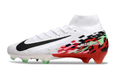 Nike Air Zoom Mercurial Superfly 10 Elite FG Firm Ground Soccer Cleats - White/Black/Red
