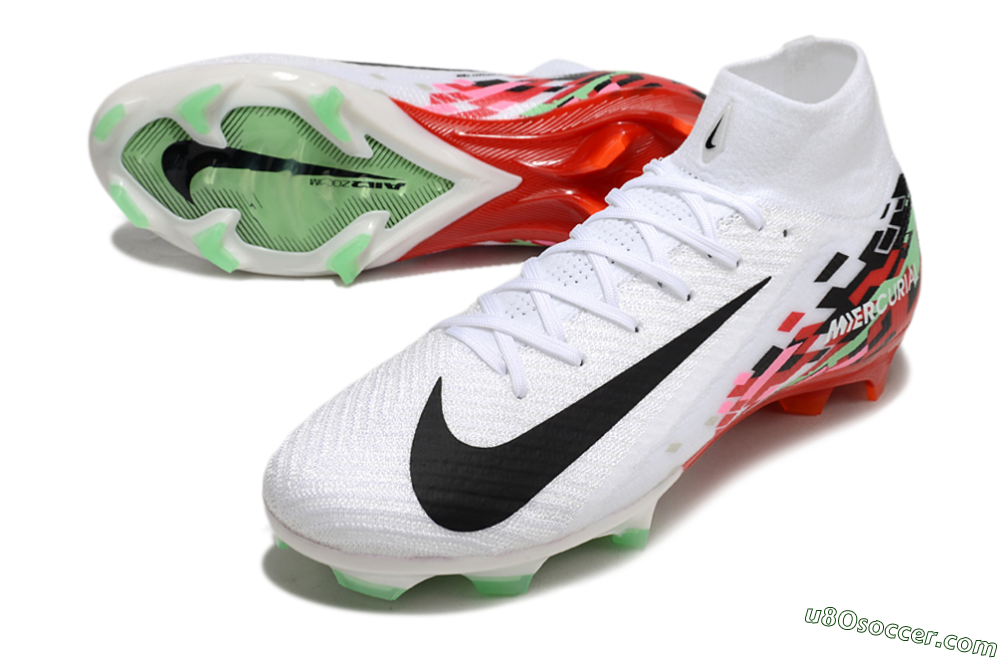 Nike Air Zoom Mercurial Superfly 10 Elite FG Firm Ground Soccer Cleats - White/Black/Red 3