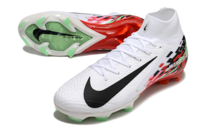 Nike Air Zoom Mercurial Superfly 10 Elite FG Firm Ground Soccer Cleats - White/Black/Red