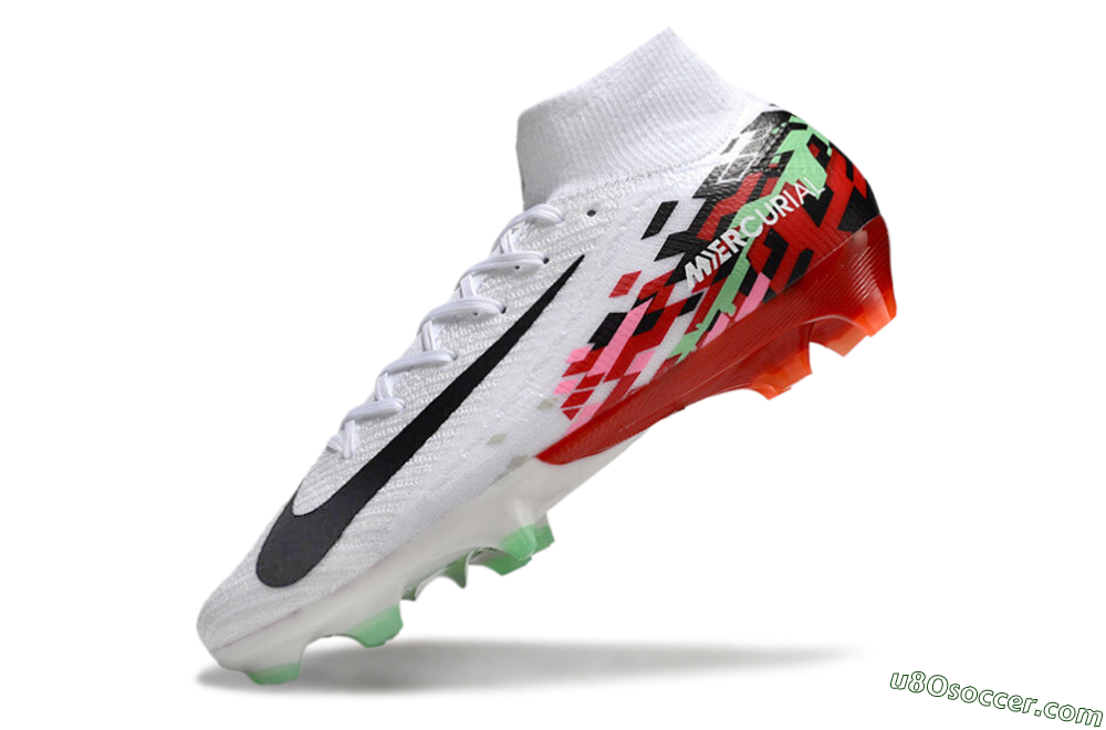 Nike Air Zoom Mercurial Superfly 10 Elite FG Firm Ground Soccer Cleats - White/Black/Red 5