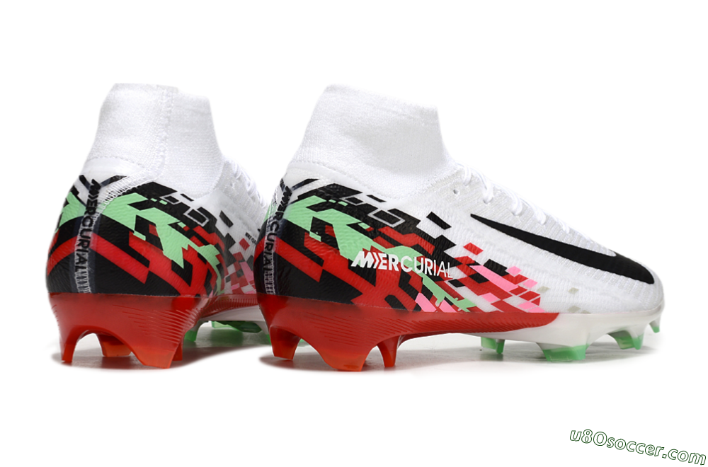 Nike Air Zoom Mercurial Superfly 10 Elite FG Firm Ground Soccer Cleats - White/Black/Red 6