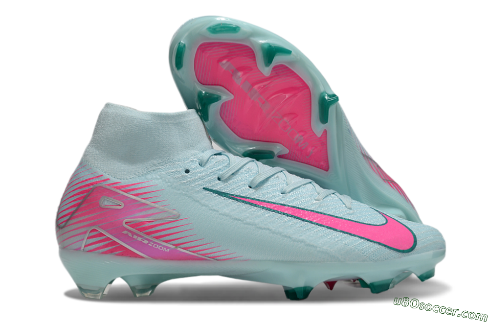 Nike Air Zoom Mercurial Superfly 10 Elite FG Firm Ground Soccer Cleats - Jade/Pink/Silver 1