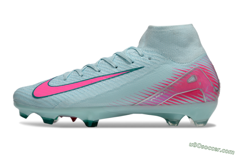 Nike Air Zoom Mercurial Superfly 10 Elite FG Firm Ground Soccer Cleats - Jade/Pink/Silver 2