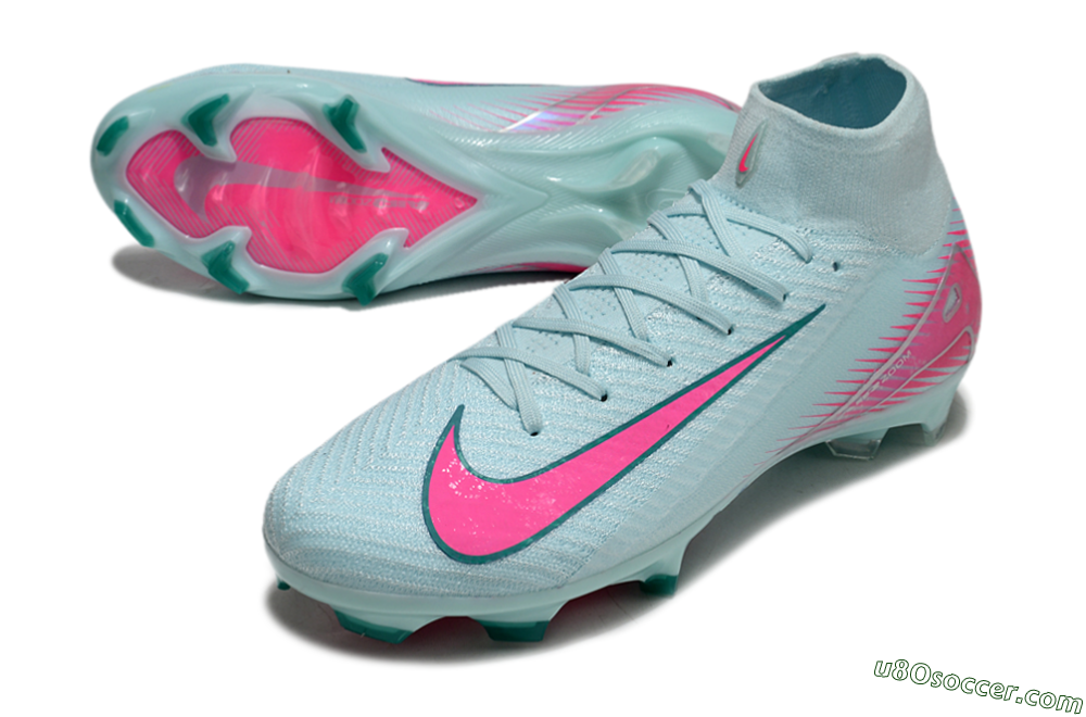 Nike Air Zoom Mercurial Superfly 10 Elite FG Firm Ground Soccer Cleats - Jade/Pink/Silver 3