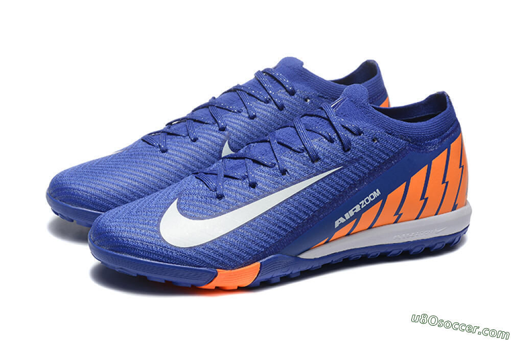 Nike Air Zoom Mercurial Vapor 16 Elite TF Artificial Turf Soccer Shoes - Blue/White/Orange 5