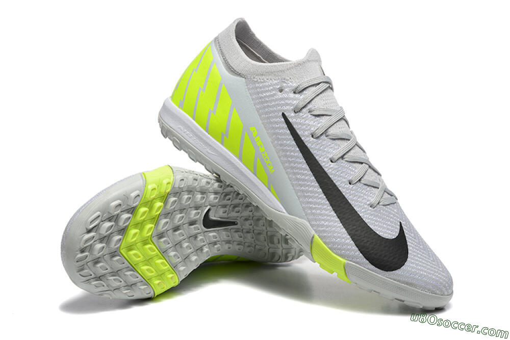 Nike Air Zoom Mercurial Vapor 16 Elite TF Artificial Turf Soccer Shoes - Grey/Yellow/Silver 4
