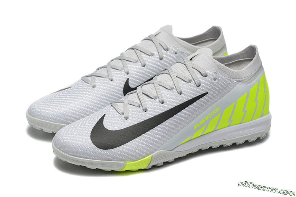 Nike Air Zoom Mercurial Vapor 16 Elite TF Artificial Turf Soccer Shoes - Grey/Yellow/Silver 5