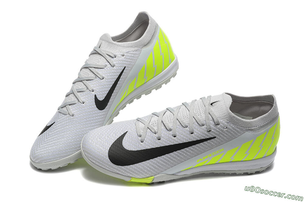 Nike Air Zoom Mercurial Vapor 16 Elite TF Artificial Turf Soccer Shoes - Grey/Yellow/Silver 6