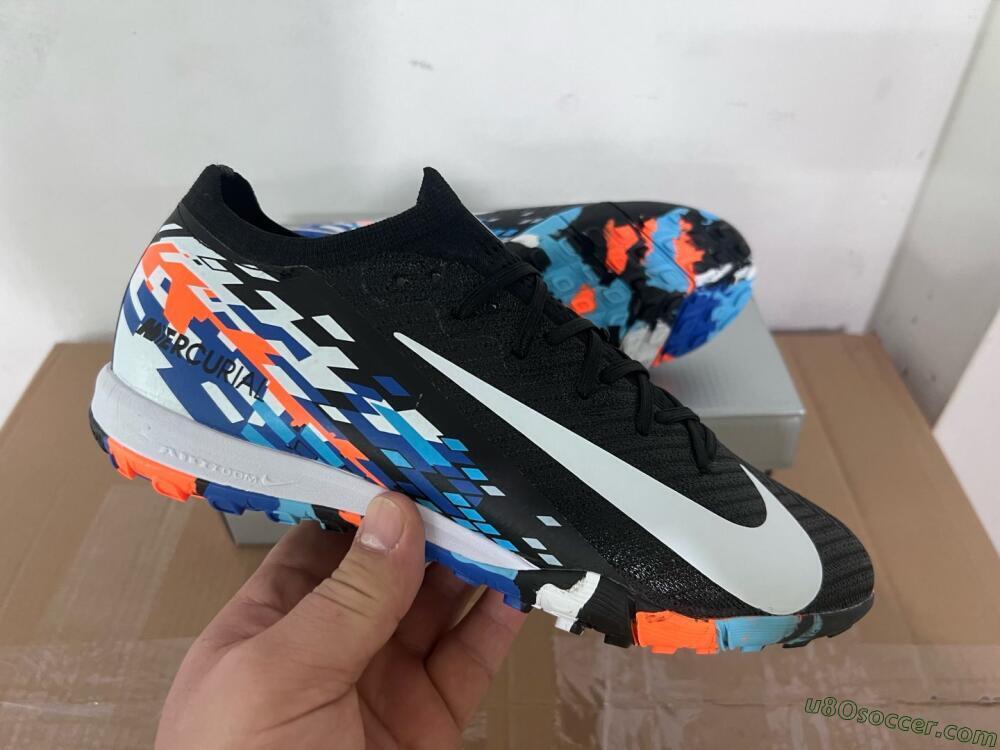 Nike Air Zoom Mercurial Vapor 16 Elite TF Artificial Turf Soccer Shoes - Black/Blue/Orange