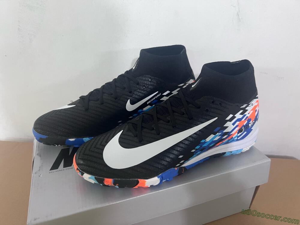 Nike Air Zoom Mercurial Superfly 10 Elite TF Artificial Turf Soccer Shoes - Black/Blue/Orange