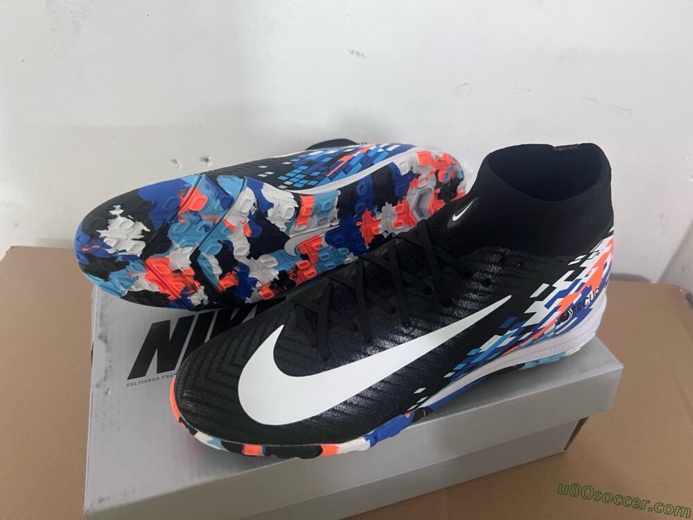 Nike Air Zoom Mercurial Superfly 10 Elite TF Artificial Turf Soccer Shoes - Black/Blue/Orange